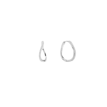 Pico - Amelia petit crystal hoops i sølv 